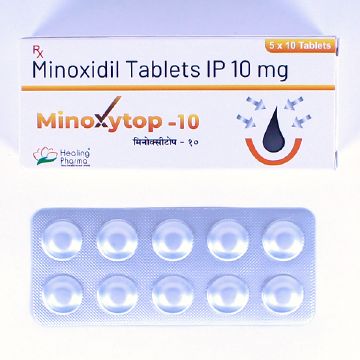 ミノキシトップタブレット10mgの箱とシート