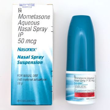 ナゾネックス点鼻液50mcgの箱とボトル