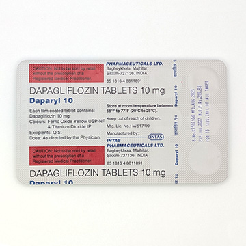 ダパリル10mg(30錠)のシート裏面
