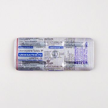 アンウォンテッド72(1.5mg)のシート裏面