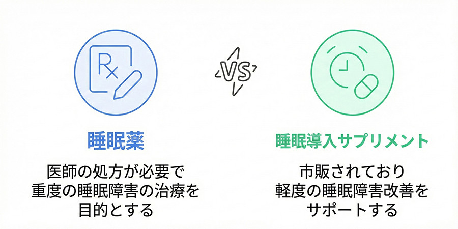 睡眠薬と睡眠サプリの違い