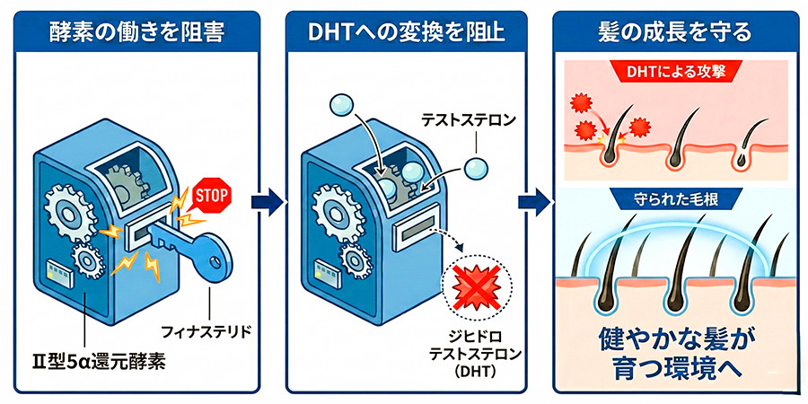 プロペシアがAGAに効果を発揮するメカニズム